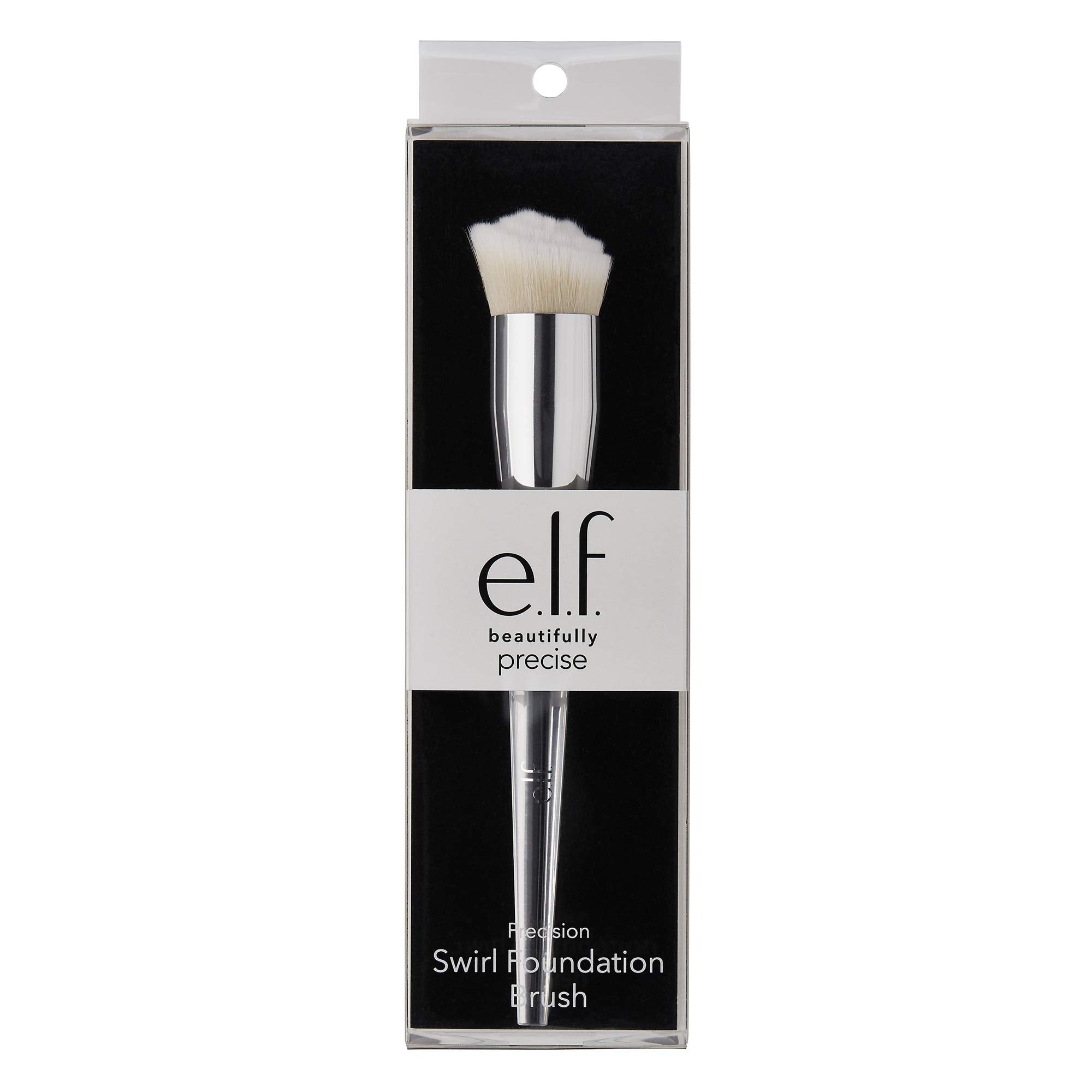 e.l.f. Precision Foundation Swirl Brush, Soft, Synthetic, Dense, Versatile, Blends, Corrects, Conceals, Smooths, Easy To Clean (85323)